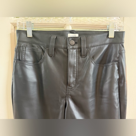 J Crew factory Black Faux Leather sz 27 Pants NWT - Picture 6 of 13